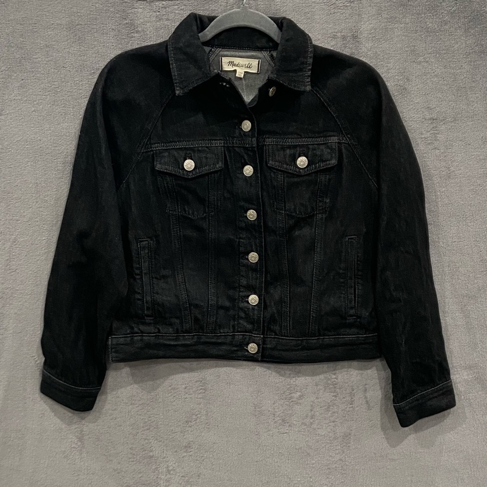 Madewell Black Oversized Denim Trucker Jean Jacket Women’s Size XXS NWT